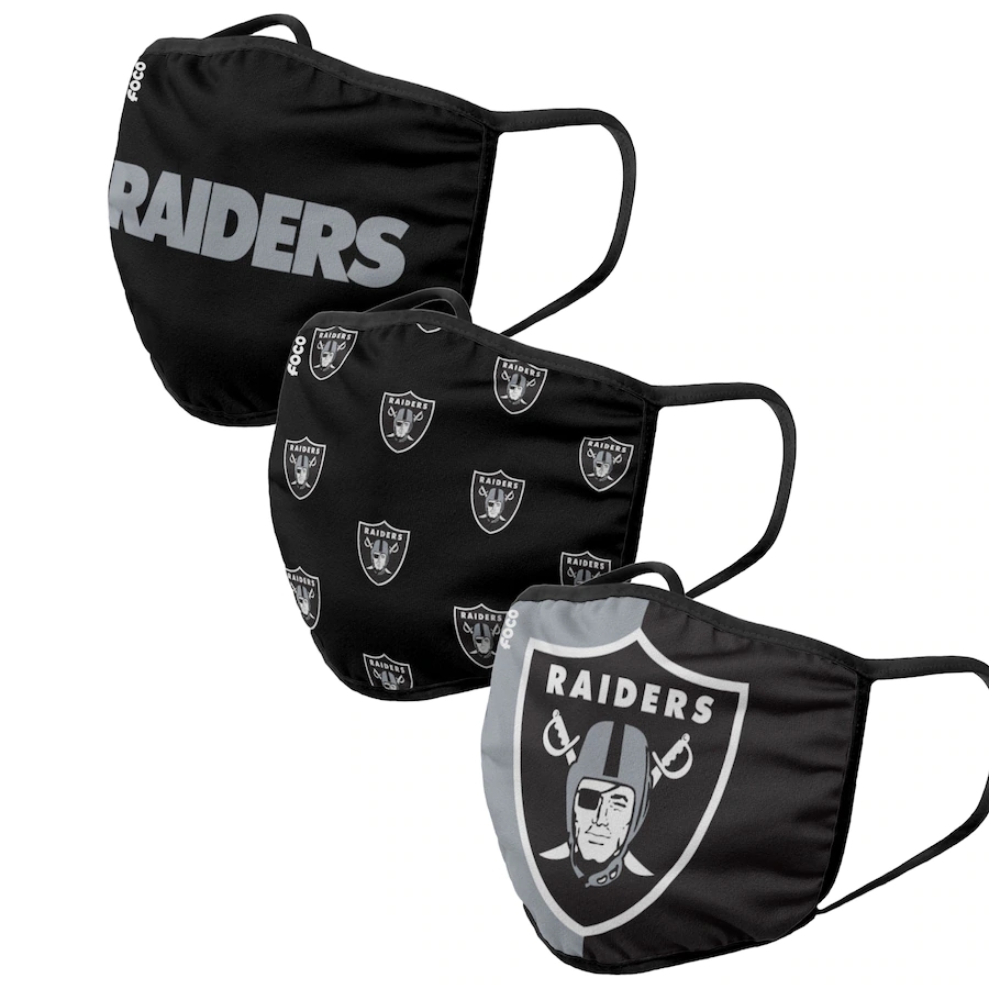  Las Vegas Raiders Adult Face Covering 3-PackDust mask with filter->new york jets->NFL Jersey